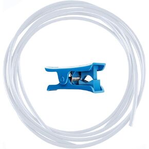 UNIDO PTFE Teflon Tube 5M with Cutter, 2.5mm ID×4mm OD PTFE Tubing Fits Bambu Lab A1/A1 mini/P1P/P1S/X1C, Bowden Tube for Creality K1/K1 Max/Ender 3 V3 Direct Drive Extruder 3D Printer (White)