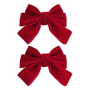 Red Hair Bow for Little Girl Bow Hair Clips Baby Girls Bowknot Hair Clip Barrettes Hair Accessories TSFJ63 (Red Gold Hair Pin)