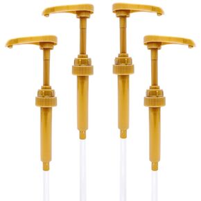 4Pcs Coffee Syrup Pumps Dispenser，Juice Syrup Pump Kit Smoothies Syrup Pump Dispensers， Honey Coffee Syrup Dispenser, Skinny Syrups Pump for Torani Syrup Bottles Fits 25.4 Oz / 750 ML Bottles