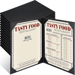 32 Pcs Leather Menu Covers Holders for 8.5 x 11 Inches, Waterproof Double View Leather Dinner Menu Holder Covers for Restaurant, Hotel, Bar