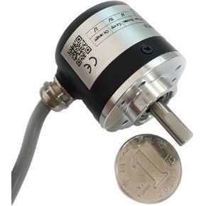 38mm Body Diameter 6mm Solid Shaft Rotary Encoder 2000PPR Line Driver Output 5V Power Supply