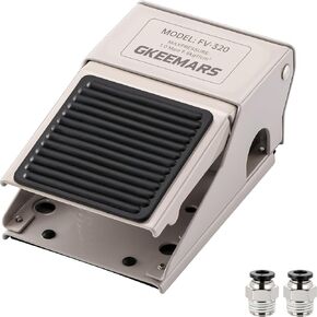 GKEEMARS Pneumatic Foot Pedal Valve FV-320 1/4" NPT Threaded Rubber Nonslip Pressure Control Foot Operated Pedal 2 Position 3 Way