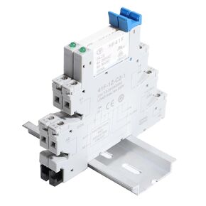 2Pcs Relay Electromagnetic Power Relay Miniature 24V Coil DC/AC Signal PLC HF41F/24-ZS 1NO 1NC 6Amp SPDT Jumper Separator Din Rail Power DC 5 Pin 6A LED Indicator Socket Base DIN