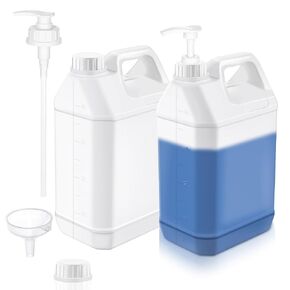 2 Pcs 1 Gallon Jugs with Caps Empty Plastic Gallon Containers with Lids Oil Container Automotive Square Plastic Storage Bottle for Liquids Water Laundry Soaps Detergents Home and Commercial Use