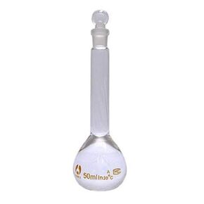Volumetric Flask Class A pennyhead Stopper 50ml