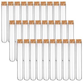 DEPEPE 30pcs 13ml Glass Test Tubes with Cork Stoppers, 15x100mm Small Clear Glass Test Tubes for Scientific Experiments, Plant Propagation and Holiday Gifts
