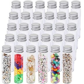 Berenti 30 PCS Plastic Test Tubes with Caps (50 ml) - 1.09×4.30 Inches/28×109 mm Gumball Tubes as Storage Containers for Candy, Beads, Powder – Clear Test Tube for Sample Testing, Home & Party Décor