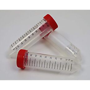 1163X44 Centrifuge Tube, High Performance, 50mL, Red Screw Cap, Assembled, PP, Printed Graduations, STERILE, 25/Bag, 20 Bags/Unit