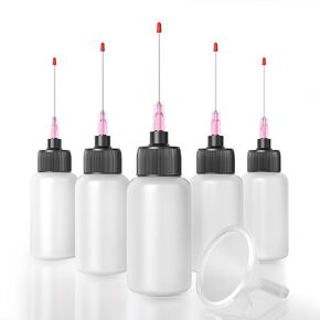 TITGGI 5 Pcs Needle Oiler (1 OZ), Precision Gun Oil Bottle, LDPE Oil Applicator with Extra Long 1.5 Inch Stainless Needle Tip – Easy to Use for Gun Oil, Crafts, Hinges, Sewing Machines and More