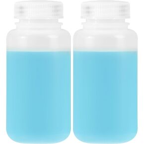 JIBENGAO 12 Pcs 2oz Plastic Sample Bottles, 60ML Plastic Bottles with Caps Wide Mouth Lab Reagent Bottles Small Pill Bottles Sealed Leak-proof Multipurpose for Laboratory, Travel, at Home