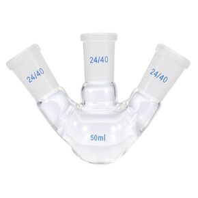 PATIKIL 2000ml Boiling Flask, 3.3 Borosilicate Glass 3 Neck Round Bottom Flask Heavy Wall with 24/40 Standard Taper Outer Joint for Laboratory, Clear