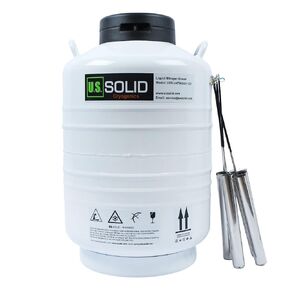 U.S.SOLID 30L Cryogenic Container Liquid Nitrogen LN2 Tank Dewar with Straps 6 Canisters, 125mm Diameter