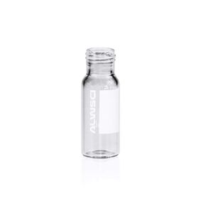 Autosampler Vial, Clear Chromatography Lab Vial, HPLC LC GC 1.5 ml Wide Opening Short Screw-Thread Sample Vial with Write-on Spot, Clear, 12x32 mm, 8-425 Top Type, 100 pcs/pk by ALWSCI