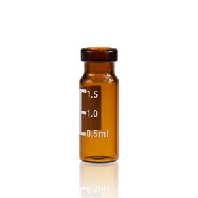 ALWSCI Amber Glass Flat Base Vial, 11 mm Wide Opening Crimp Top Vial, 2 mL, 12 mm x32 mm, Pack of 100