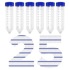 Membrane Solutions Conical Centrifuge Tubes 15mL, 50 Pack Sterile Plastic Test Tubes with Screw Caps, Polypropylene Container with Graduated and Write-on Spot, Non-Pyrogenic, DN/RNase Free