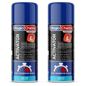 CA Glue Accelerator Spray (2 x 13.5 fl oz), Cyanoacrylate Super Glue Accelerator Spray, Adhesive Activator, CA Glue Activator (2 Pack)
