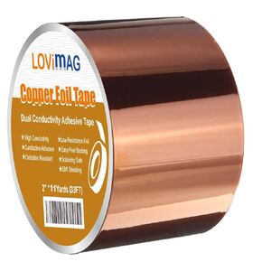 LOVIMAG Copper Foil Tape, Conductive Copper Tape 4 Sizes (0.2/0.24/0.3/0.4Inch) x82.5FT, Copper Tape Conductive Adhesive for Stained Glass Supplies, Guitar and EMI Shielding, Electrical Repairs.