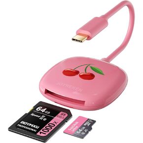 USB C SD Card Reader for iPad, 2-in-1 Memory Card Reader USB C Adapter, Compact Design, Compatible with iPad Pro, MacBook, Samsung Galaxy S20-S24, and Other Type-C Devices (8cm,Pink) in Kuwait