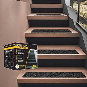 CHUANGSEED Stair Non-Slip Tape 8''x30''（12-Pack） Heavy Duty Black 80 Grit Anti-Slip Outdoor treads Grip Tape- High Traction Adhesive Treads- Anti Skid Tape-Waterproof