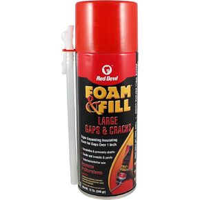 Red Devil 0909 Fill Large Gaps & Cracks Expanding Polyurethane Foam Sealant, 12 oz, Off White