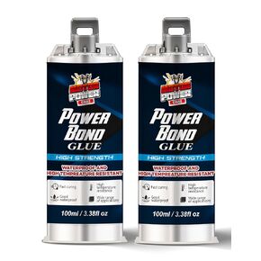 2 x Power Bond Glue, Metal Repair Glue, High-Temperature Heat Resistant, Metal to Metal, Plastics and Ceramics, (Pack of 2 = 6.74 oz)