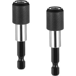2 PCS 1/4" Impact Tough Hex Shank drill bit holder, drill bit extension Locking Bit Holder Quick Release Bit Holder for Screwdriver Bits Nuts Drills Socket Driver Adapter