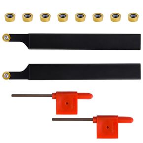 UpJiaFlarish 1/2“ Lathe Tool - Blade Holder Turning Boring Set - SRACR1212H06 & SRACL1212H06 + 10pcs RPMT060204 Carbide Inserts