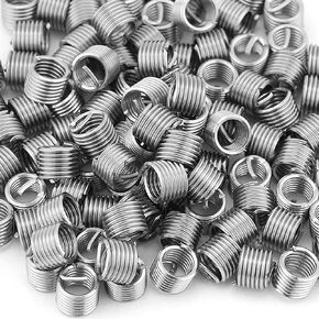 100PCS Thread Repair Insert Kit, Thread Insert, Wire Thread Repair Insert,M6 x 1MM x 1.5D Wire Thread Insert, Stainless Steel Coiled Wire Helical Screw Thread Inserts