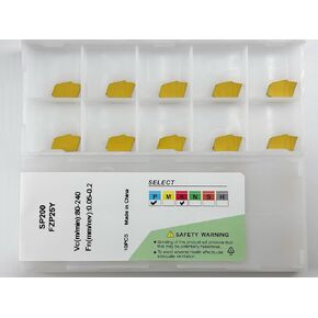 GTN-2 CNC Grooving Carbide Inserts Steel 10pcs, SP200 Lathe Cutting Tools, PVD Black Coating