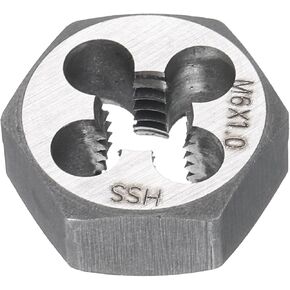 HARFINGTON Hex Threading Die M8 x 0.75 Metric Thread Right Hand High Speed Steel Rethreading Fixed Die Screw Cutting Tapping Repair Tool