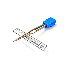 HRC55 2Flutes Tungsten Solid Carbide Tapered Ball Nose Carving End Mill 2D 3D Woodworking Tool CNC Router Bits CNC end Mill Shank Dia 1/4" inches (3pcs, Radius=1.5mm)
