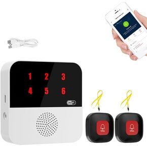 WiFi Caregiver Call Button Emergency SOS Call Button for Seniors no Monthly Fee with Fall Detection Waterproof Panic Button for Elderly Seniors Patients at Home