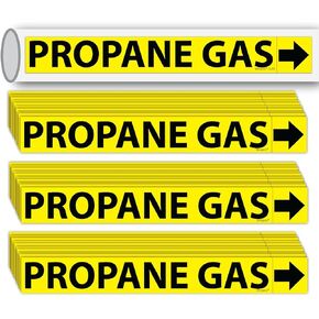 (30 Pack) Propane Gas Pipe Markers with Arrows 1 x 8 inch – Durable Gas Line Identification Stickers, Warning Labels, and PVC Pipeline Tags for Safety and Compliance