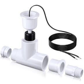 1 Pack SS1 Condensate Overflow Switch, SS1 Float Switch T Shape with 3/4 Inch Adaptor and 6FT Wire, HVAC Overflow Shut Off Float Switch for HVAC System, Detect Condensate Overflow