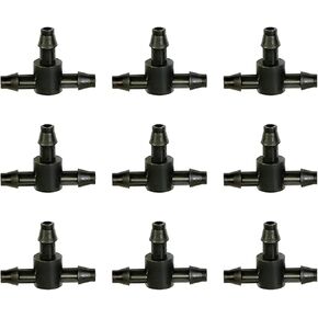 50 Pcs Drip Irrigation Universal Connector 1/4 Inch Barbed Tee Tubing