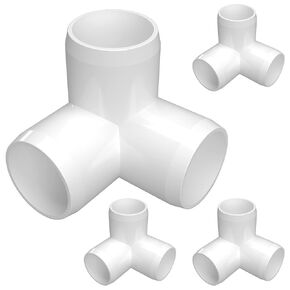 FORMUFIT 1-1/4" 3-Way Elbow Furniture Grade PVC Fitting in Black, Made in USA, UV-Resistant, Impact-Proof, 1.660" Actual Socket Diameter (Pack of 4)