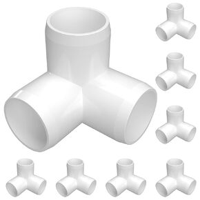 FORMUFIT 3/4" 3-Way Elbow Furniture Grade PVC Fitting in Black, Made in USA, UV-Resistant, Impact-Proof, 1.050" Actual Socket Diameter (Pack of 8)