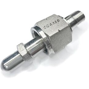 CGA350 High-Pressure Nipples for Compressed Inert Gas to Male NPT 1/4" MNPT, CGA 350 Cylinder Adapter Made of stainless steel 304 (CGA350, SS304, Length=80mm 1pc)