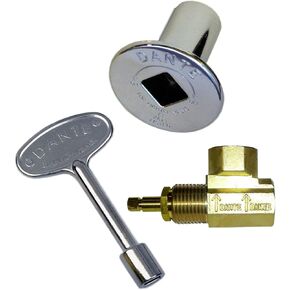 Dante Products Combo Pack with Angled 1/2-inch Gas Globe Valve, Chrome Floor Plate and 3-inch Key