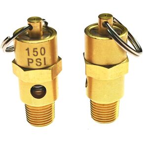150 PSI, 1/4" NPT, Pressure Relief Pressure Valve, 150 PSI Air Compressure, 2 Packs