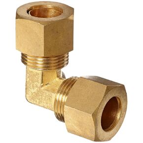 Anderson Metals - 50065-08 50065 Brass Compression Tube Fitting, 90 Degree Elbow, 1/2" x 1/2" Tube OD
