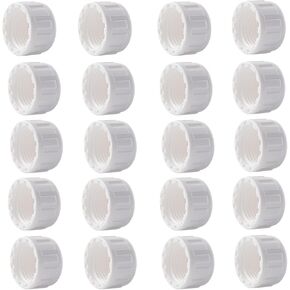 White PVC Pipe End Cap Plug, 20-Pack 1/2" PVC Pipe Fittings End Female Thread Cap Plug Adapter