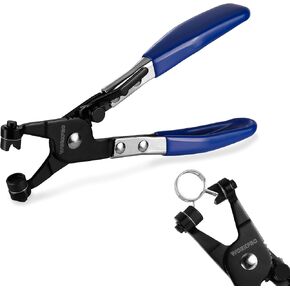 WORKPRO Hose Clamp Pliers, Hose Clamp Tool with Swivel Flat Band for Removal and Installation of Spring Hose Clamps, for Automotive Fuel Oil Water Hose