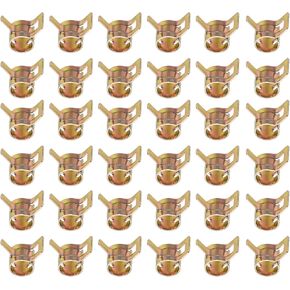 PATIKIL Spring Band Hose Pipe Clamps for 7-8.2 mm OD Hose, 50 Pack Silicone Vacuum Constant Tension Band Clips for Fuel Line Silicone Air Hose Tube Water Pipe, Gold