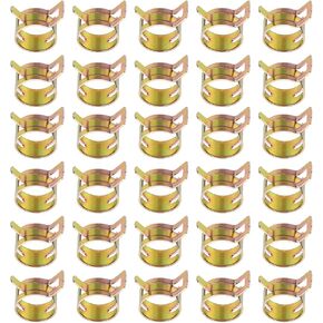 PATIKIL Spring Band Hose Pipe Clamps for 17-19.5 mm OD Hose, 30 Pack Silicone Vacuum Constant Tension Band Clips for Fuel Line Silicone Air Hose Tube Water Pipe, Gold