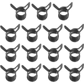 PATIKIL Spring Band Hose Pipe Clamps for 13-14.6mm OD Hose, 15 Pack Silicone Vacuum Constant Tension Band Clips for Fuel Line Silicone Air Hose Tube Water Pipe, Black