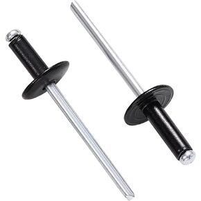Maozaa 50 pcs 3/16" x 5/8" Large Flange Aluminum Blind Rivets, 4.8 x 16mm Pop Rivets, Blind Rivets for Metal, Silver