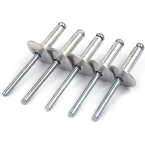 60pcs Large Flange Blind Rivets, Aluminum,Flange Diameter 5/8" (16 mm),Pop Rivets Assortment Kit Blind Rivet,3/16" x 5/8" Inch,Grip Range(8-12mm)