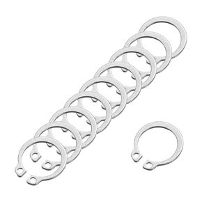 uxcell 10 Pcs External Retaining Rings, 41.5mm 304 Stainless Steel External Circlip Snap Rings Round Wire Snap Rings for Valves Electrical Appliances, Silver
