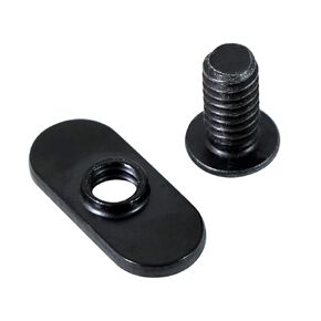 1/4"-20 Centered Slide in Economy T-Nut for T Slot Track with 1/4"-20 x 1/2" Bolt, Applicable for 10 Series or 1.0'' Base Aluminum Extrusion, 20Packs (Black)